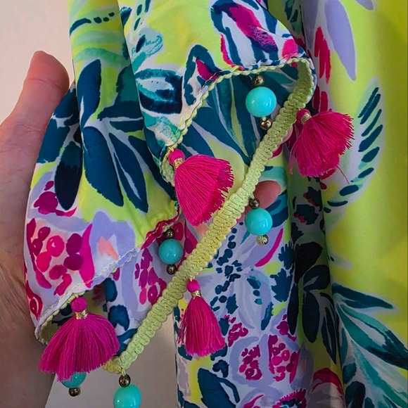 Lilly Pulitzer Payge Off Shoulder‎ Dress Bauble Yellow Lemur Alone GRAIL SMALL - Picture 7 of 10
